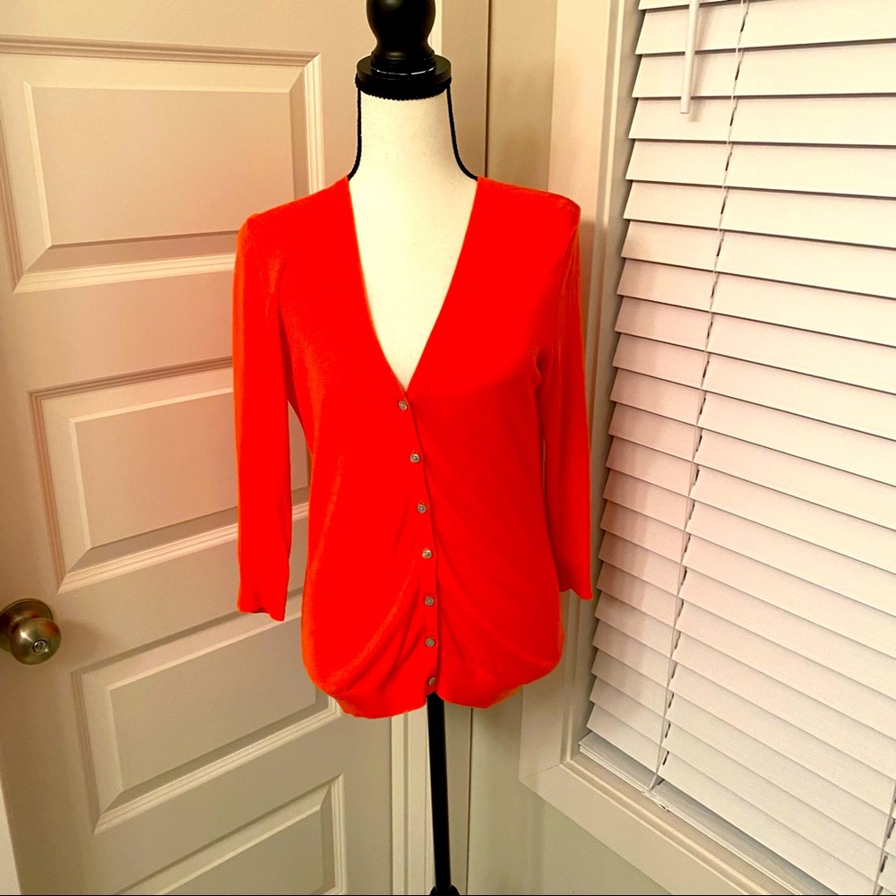 Old Navy || Peach-orange lightweight cardigan sweater